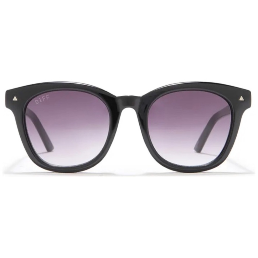 DIFF Quinn Sunglasses Black Frame Grey Gradient Lenses Unisex NWT